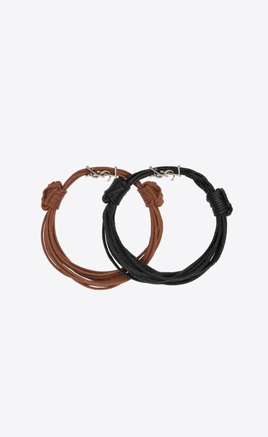 Bracelets OPYUM en cordons cirés noirs et marron
